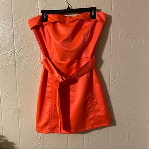 Chic Strapless Orange Jumpsuit